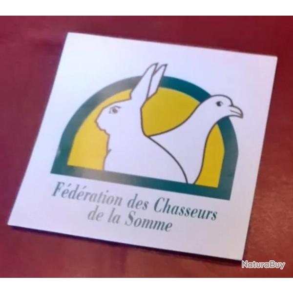 Autocollant chasse, fdration des chasseurs de la somme