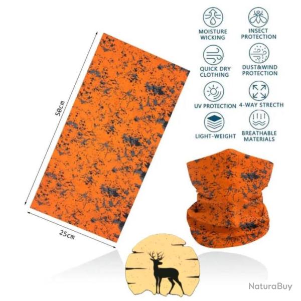 2x Cache cou orange camouflage 16en 1 . A
