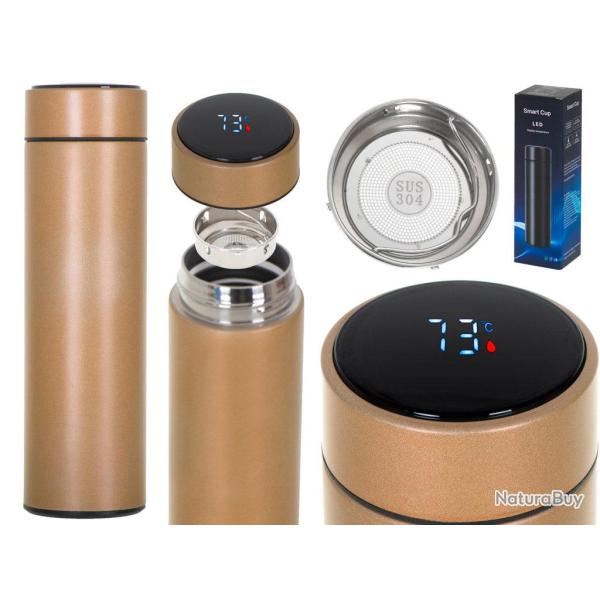 Gourde thermos  affichage temp�rature  LED 500ml gold