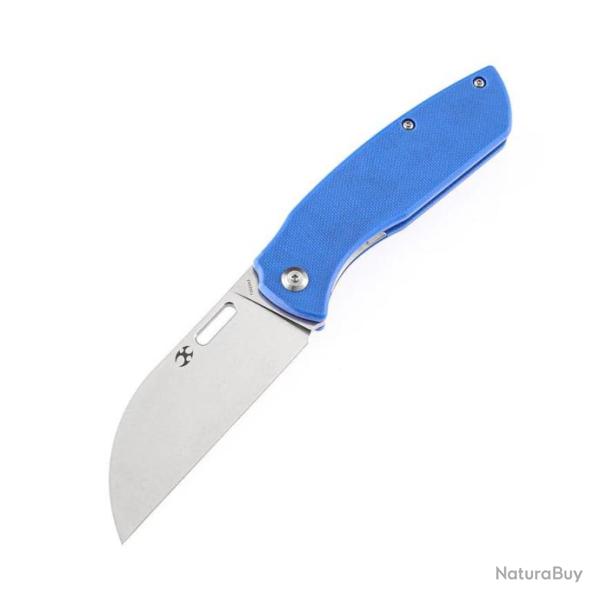 Couteau Kansept Convict Blue Manche G10 Lame Acier 154CM Sheepfoot IKBS Linerlock Clip KT1023A3