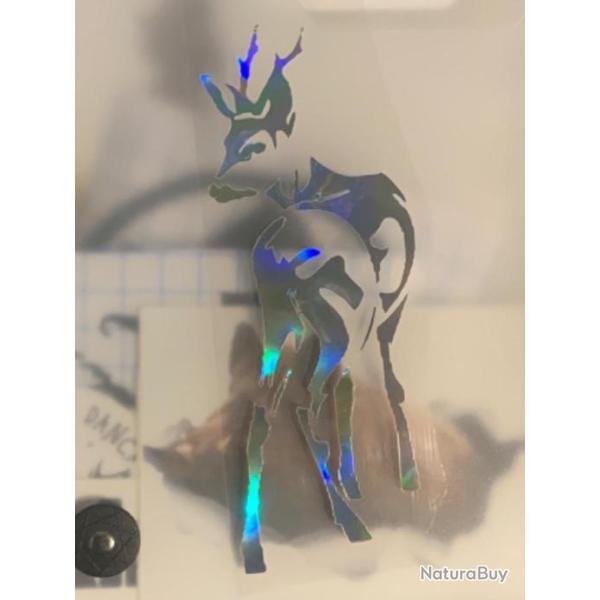 Autocollant 29cm chamois  sur pattes d�co voiture camping car ou autres chamois mouflon chevreuil. B