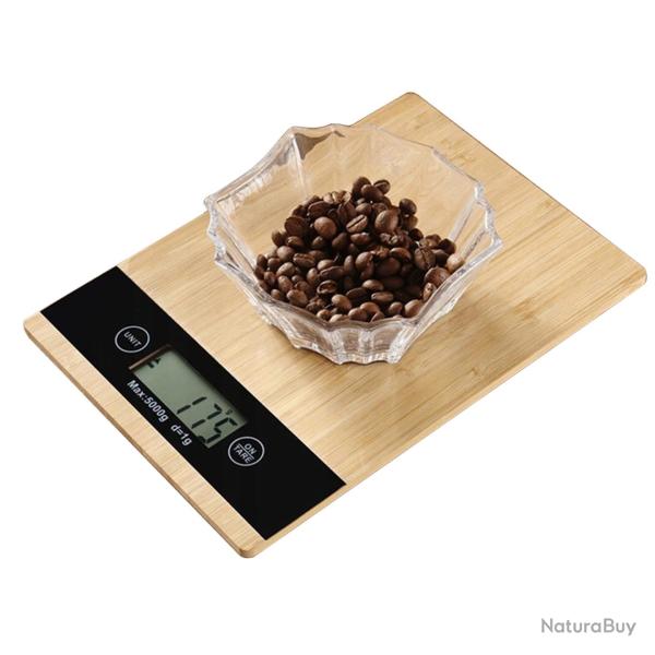 Balance de cuisine �lectronique en bambou jusqu'� 5 kg