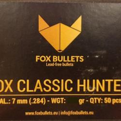 Ogives Sans Plomb Monolithiques FOX CLASSIC HUNTER cal. 270 (.277) 145gr - Boite de 50 unit&eacute;s