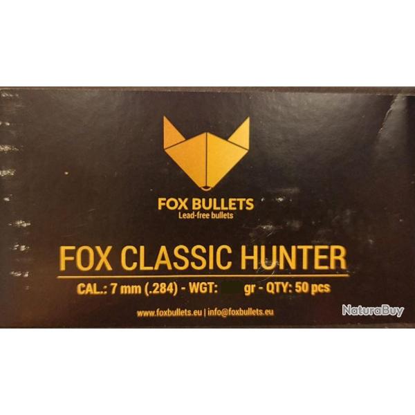 Ogives Sans Plomb Monolithiques FOX CLASSIC HUNTER cal. 270 (.277) 145gr - Boite de 50 unit�s
