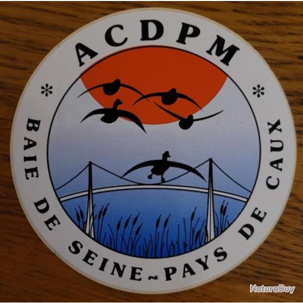 Autocollant chasse , association des chasseurs de gibier d'eau du 76