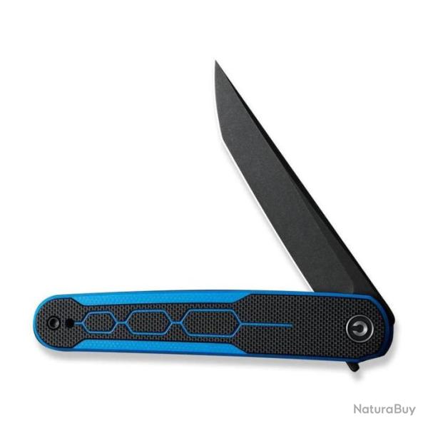 Couteau CIVIVI KwaiQ Blue/Black Manche G10 Lame Tanto Acier Nitro-V BLK IKBS Linerlock CIVC230153