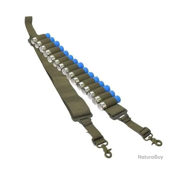 Bretelle 15 munitions kaki calibre 12