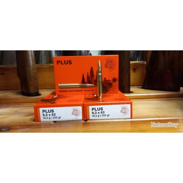 Lot de 3 bo�tes de 20 balles GECO PLUS cal 9,3x62 - 16,g / 255gr