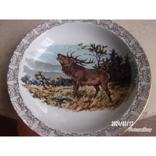 plat decor cerf limoges