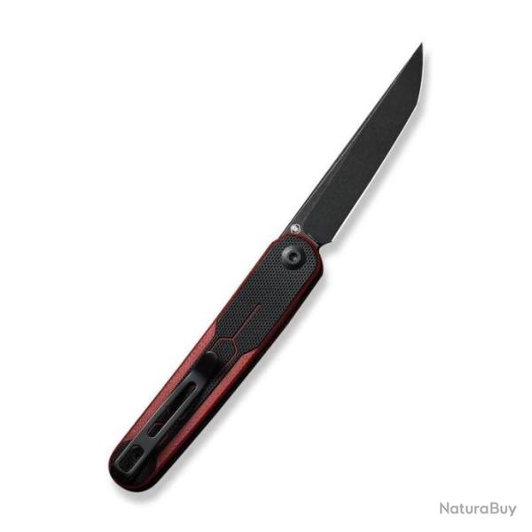 Couteau CIVIVI KwaiQ Burgundy/Black Manche G10 Lame Tanto Acier Nitro-V BLK Linerlock CIVC230151