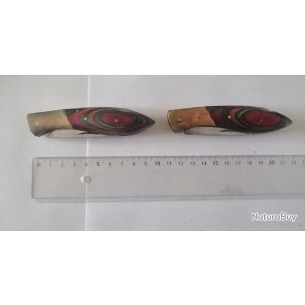 2 petits couteaux pliant lopard