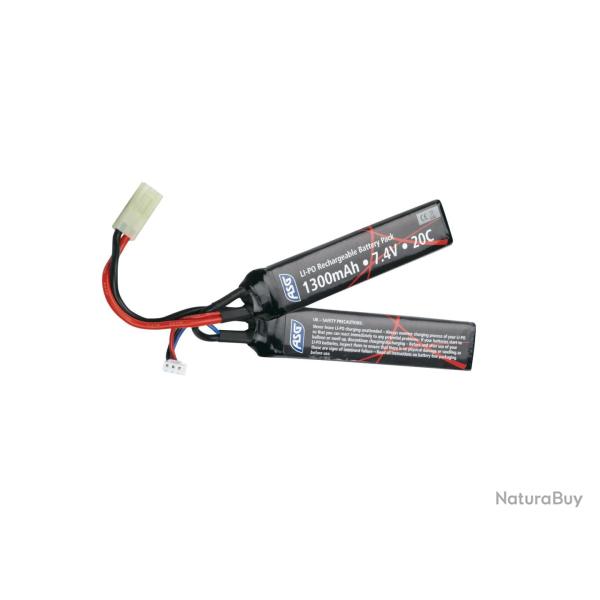 Batterie LiPo 7,4v Double 1300 mAh (ASG)