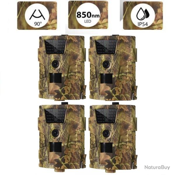 4X CAMRAS DE CHASSE CAMOUFLAGE - 1080P - PHOTOS/VIDOS - LIVRAISON GRATUITE