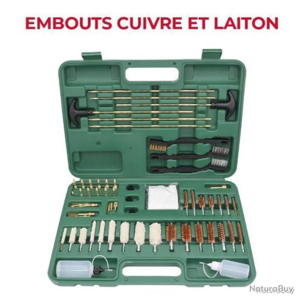 COFFRET DE NETTOYAGE MUTLI CALIBRES 58 PI�CES LAITON ET CUIVRE - LIVRAISON GRATUITE
