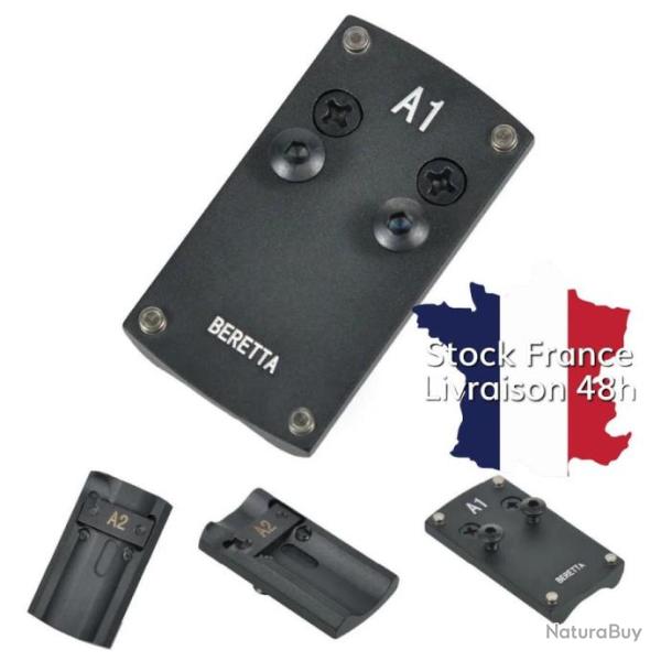 Embase plaque adaptatrice type Docter Noblex sur hausse pour Beretta 92 - Envoi depuis la France