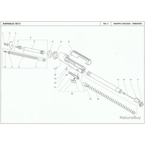 Ressort de rappel de culasse Benelli Raffaello apr�s 2013