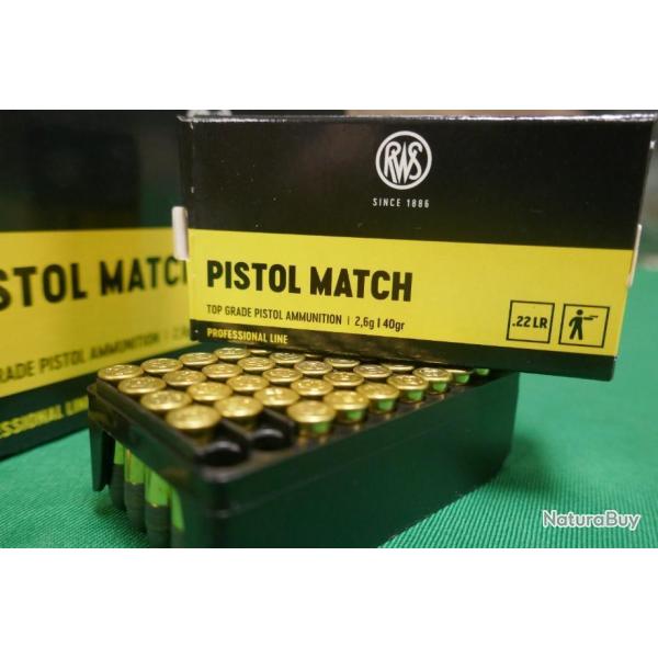 Cartouches 22LR RWS PISTOL MATCH par 500