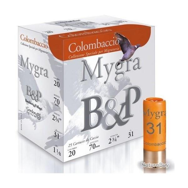 CARTOUCHES B&P MYGRA COLOMBACCIO CAL 20/70 BJ 31 GR N�5 1/2