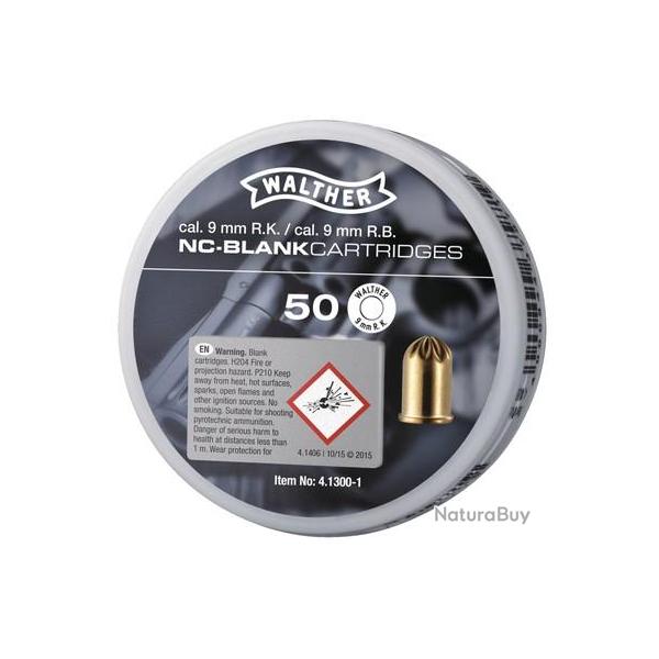 MUNITIONS A BLANC WALTHER 9mm R BTE 50