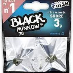 TETE PLOMBEE FISH BLACK MINNOW N&deg;1 70 3 GR