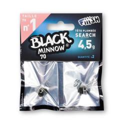 TETE PLOMBEE FISH BLACK MINNOW N&deg;1 70 4.5 GR