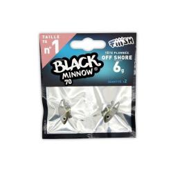 TETE PLOMBEE FISH BLACK MINNOW N&deg;1 70 6 GR