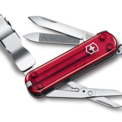 COUTEAU VICTORINOX NAIL CLIP 580 RED TRANSLUCIDE