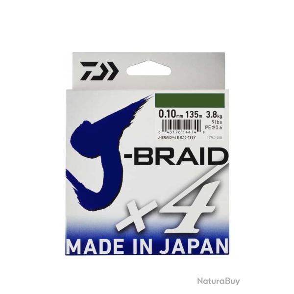 TRESSE DAIWA J.BRAID DARK GREEN X4 BRINS 135M 0.21 mm