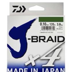 TRESSE DAIWA J.BRAID DARK GREEN X4 BRINS 135M 0.10 mm