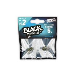 TETE PLOMBEE FISH BLACK MINNOW N&deg;2 90 5 GR