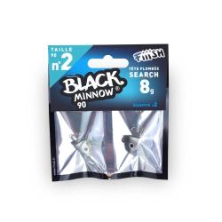 TETE PLOMBEE FISH BLACK MINNOW N&deg;2 90 8 GR