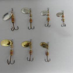 LOT DE 10 CUILLERS MEPPS AGLIA TAILLES 0 1 2 3 ARGENT OU OR