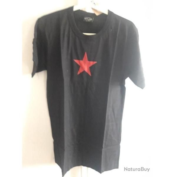 T-SHIRT NOIR ,TOILE ROUGE