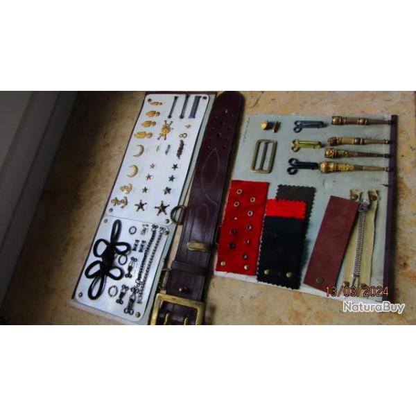 lot maitre tailleur militaire III� r�p ceinturon pr�sentoir colo �toile g�n�ral croissant palme