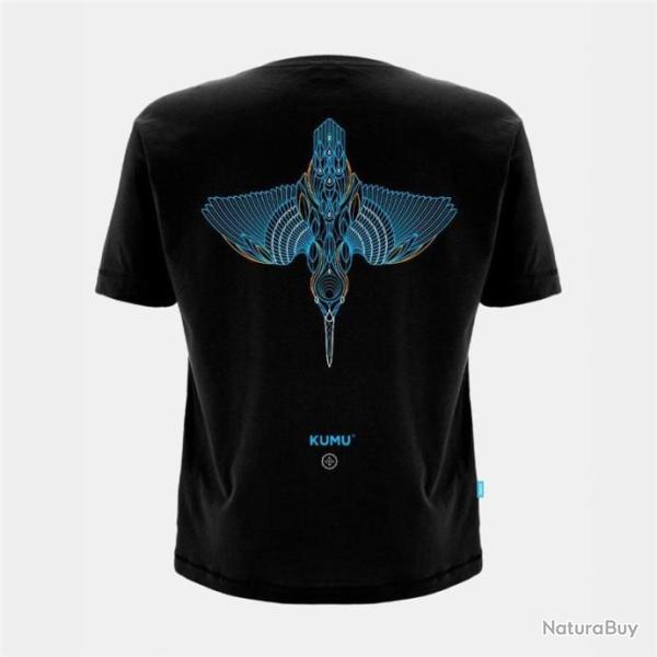 Tee Shirt Kumu Take Flight Kingfisher - Noir