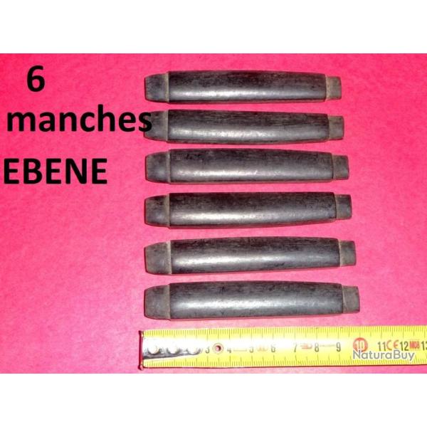 lot de 6 manches en EBENE couteaux cuill�re fourchette - VENDU PAR JEPERCUTE (D24B50)