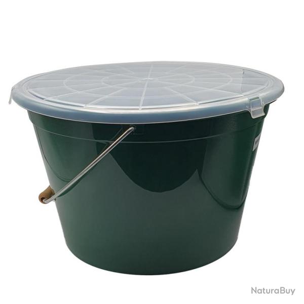 Kit Seau 25L +Couvercle + Cuvette 8L, Vert Green Plastilys