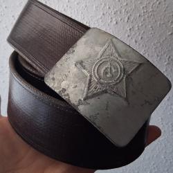 AUTHENTIQUE CEINTURE MILITAIRE de L'ARM&Eacute;E ROUGE 105 cms URSS CCCP 1950s