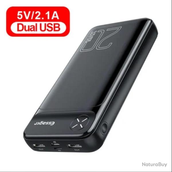 Batterie externe Portable 20 000mAh, pour GILET CHAUFFANT