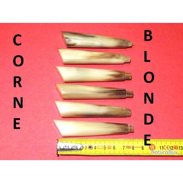 lot de 6 manches en CORNE BLONDE couteaux cuill�re fourchette - VENDU PAR JEPERCUTE (D24B63)