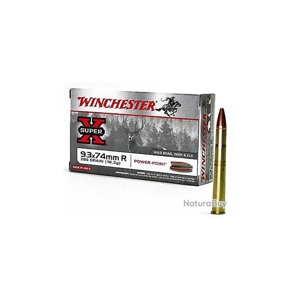 CARTOUCHES WINCHESTER POWER POINT CAL. 9.3X74R