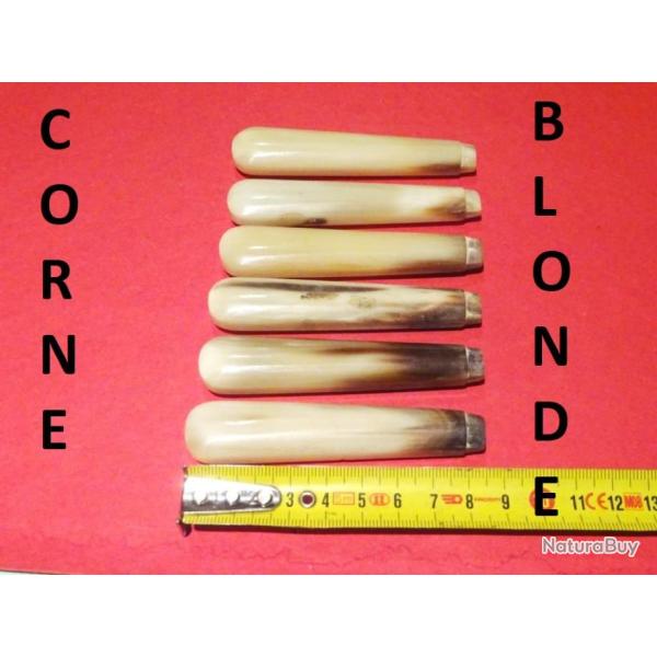 lot de 6 manches en CORNE BLONDE couteaux cuill�re fourchette - VENDU PAR JEPERCUTE (D24B67)