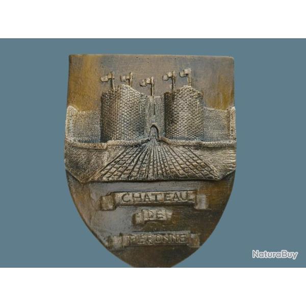 Blason du Ch�teau de P�ronne WW1 avec accroche au dos
