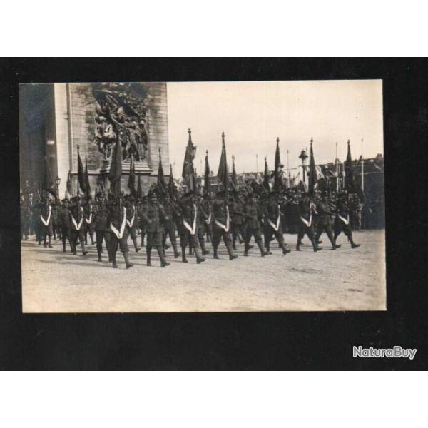 d�fil� de la victoire 14 juillet 1919 25 les drapeaux anglais carte photo les f�tes de la victoire