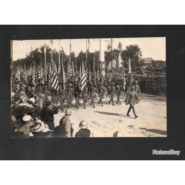 d�fil� de la victoire 14 juillet 1919 23 les drapeaux am�ricains carte photo les f�tes de la victoir