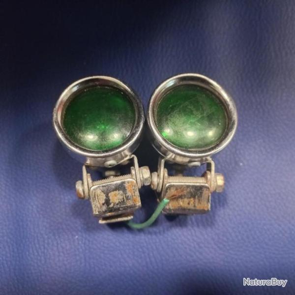 paire d'indicateur  clignotant  VERT  mod�le vintage pour moto