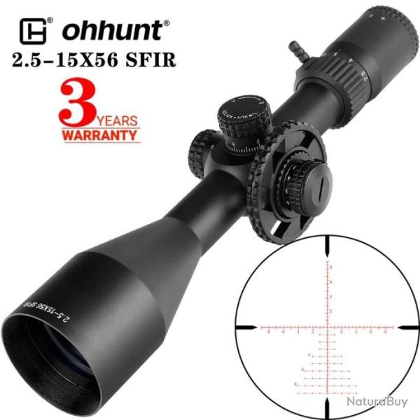 Ohhunt Lunette De Vis�e 2.5-15x56 SFIR Paiement en 3 ou 4 fois - LIVRAISON GRATUITE !!!