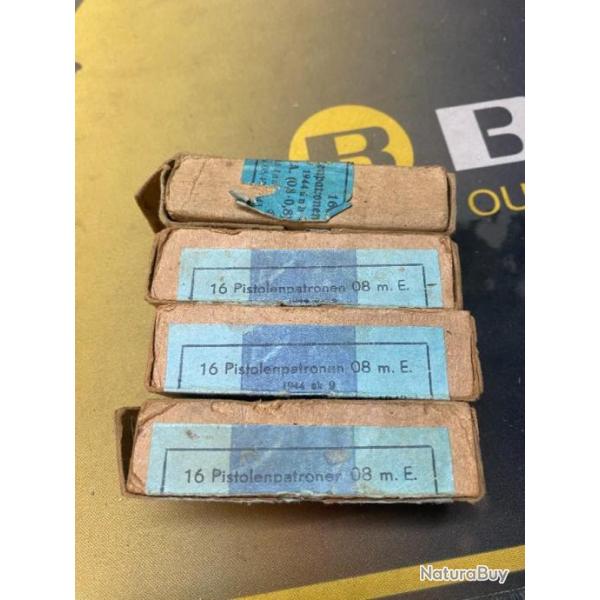 LOT 4 BOITES 9MM LUGER ALLEMANDE 1944