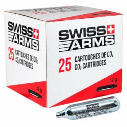 Bo&icirc;te 25 cartouches de CO2 12g Swiss Arms (marque suisse)