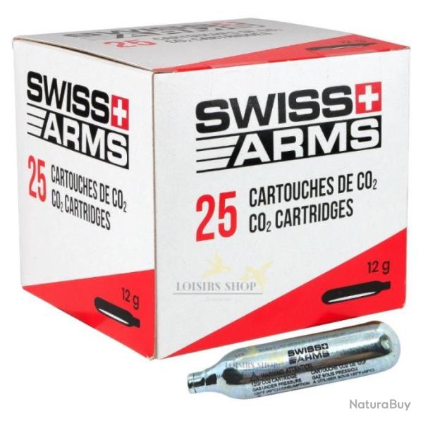 Bo�te 25 cartouches de CO2 12g Swiss Arms (marque suisse)